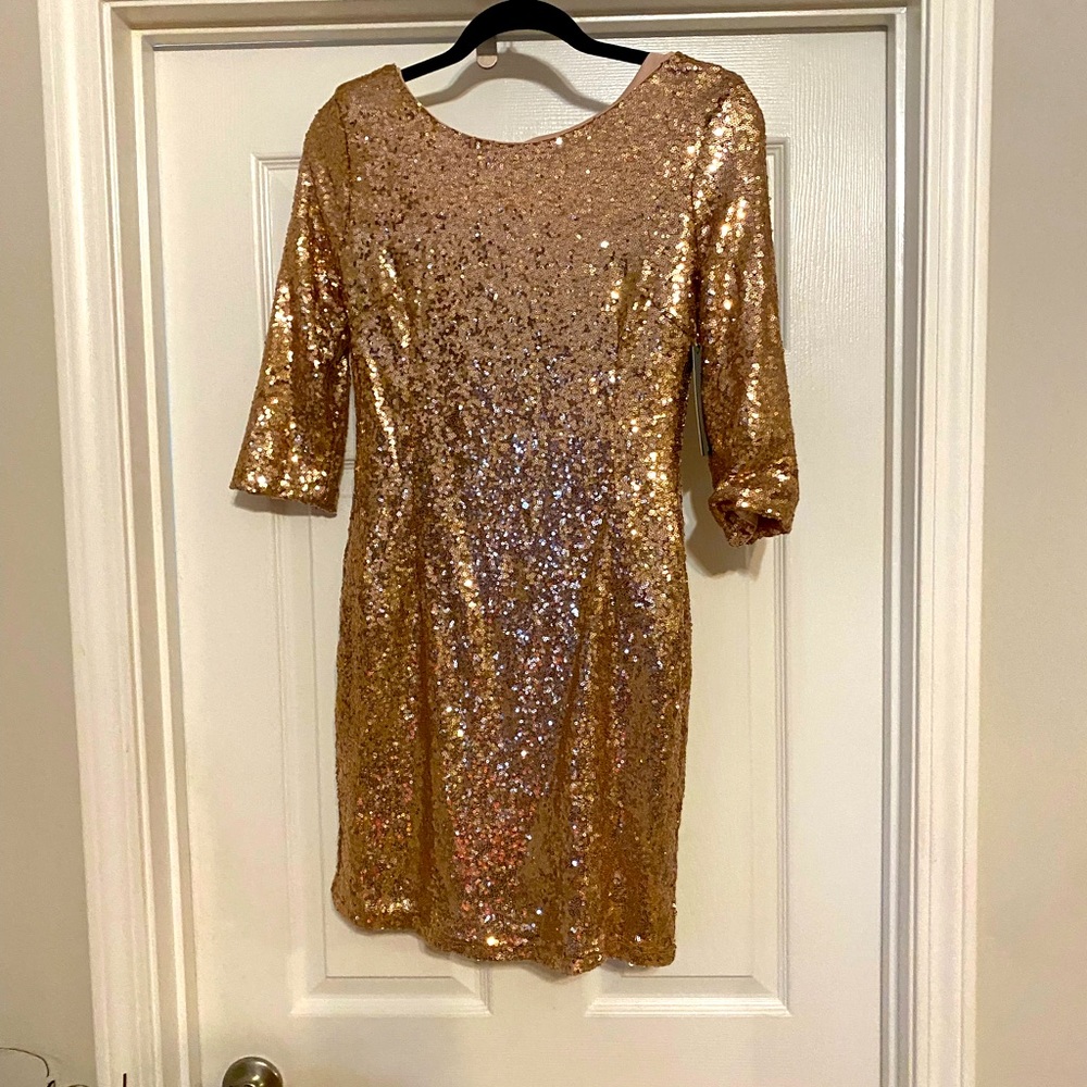 Champagne sequence party dress